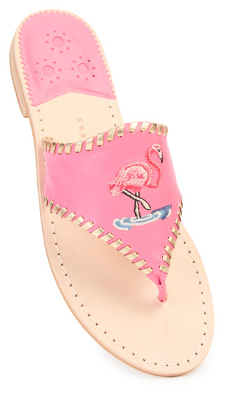 Thumbnail 2: JACK ROGERS Womens Embroidered Flamingo Sandals 