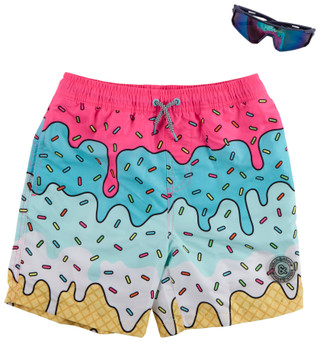 Thumbnail 1: STITCH AND STONE Boy's Drip Swim Trunk with Sunglasses 
