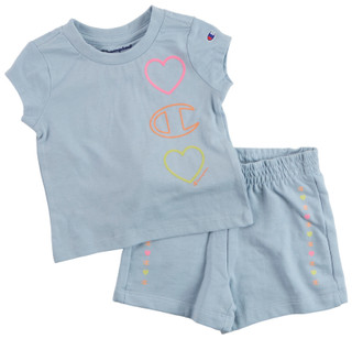 Thumbnail 1: Champion Baby Girl's 2 Pc Heart Logo Tee Skort Set 