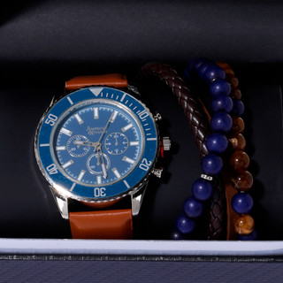 Thumbnail 1: AMERICAN EXCHANGE Men's 5 Pc Watch & Bracelet Set 