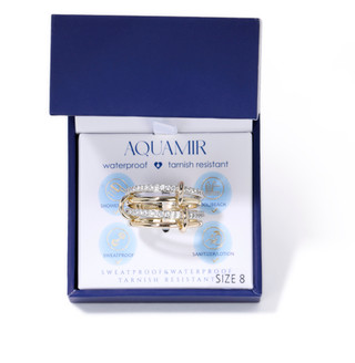Thumbnail 1: AQUAMIR Interlock Cubic Zirconia Waterproof Ring Stack 