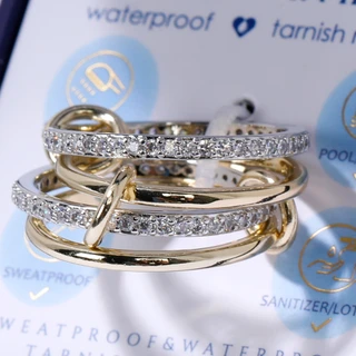 Thumbnail 5: AQUAMIR Interlock Cubic Zirconia Waterproof Ring Stack 