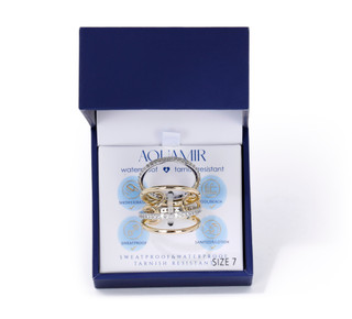 Thumbnail 3: AQUAMIR Interlock Cubic Zirconia Waterproof Ring Stack 