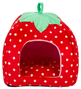 Thumbnail 2: Smoochy Pet Pals 16 in Strawberry Cat Cave Bed 
