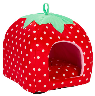 Thumbnail 1: Smoochy Pet Pals 16 in Strawberry Cat Cave Bed 