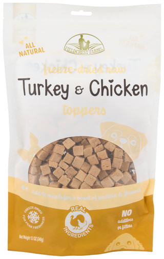 Thumbnail 1: Fieldcrest Farms 12 oz Freeze Dried Raw Turkey & Chicken Toppers 