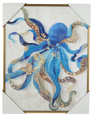 Thumbnail 1: Masterpiece Studios 22x28 Blue Octopus Wall Art 