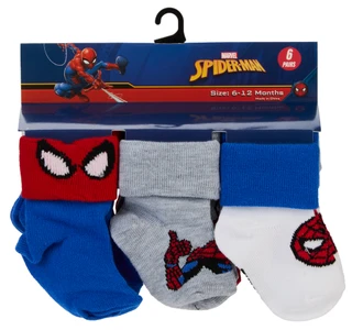 Thumbnail 1: Marvel Baby Boys 6 Pk Spiderman Socks 