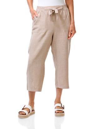 Thumbnail 1: Soho Apparel Women's 2 Pocket Tie Front Comfort Waist Capris 