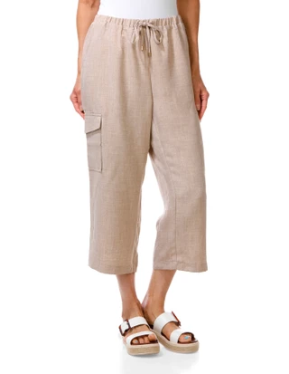 Thumbnail 1: Soho Apparel Women's Petite 2 Pocket Drawstring Waist Capris 