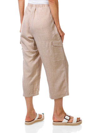 Thumbnail 2: Soho Apparel Women's Petite 2 Pocket Drawstring Waist Capris 