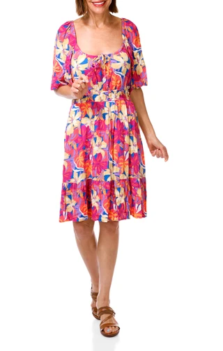 Thumbnail 1: Rip Curl Juniors Ruffled Scoop Neck Mini Dress 