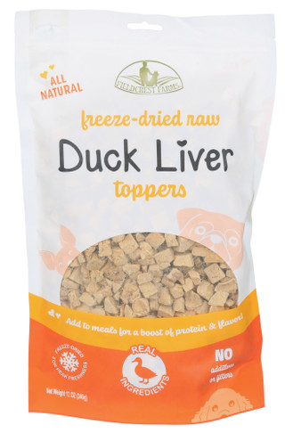 Thumbnail 1: Fieldcrest Farms 12 oz Freeze Dried Raw Duck Liver Toppers 