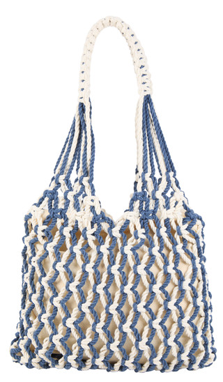 Thumbnail 1: Sun N' Sand Macrame Scoop Tote with Canvas Interior 