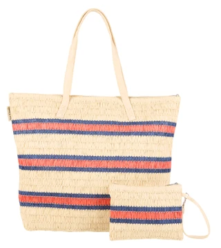 Thumbnail 2: Sun N' Sand Natural Paper Straw Shoulder Tote Bag 