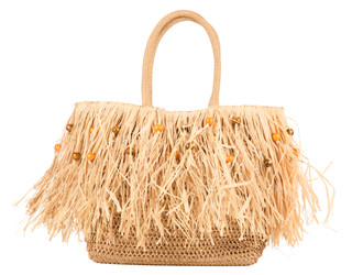 Thumbnail 1: Sun N' Sand Beaded Straw Tote Bag 