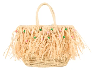 Thumbnail 1: Sun N' Sand Beaded Straw Medium Tote Bag 