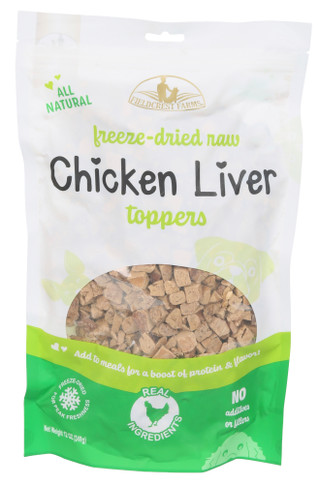 Thumbnail 1: Fieldcrest Farms 12 oz Freeze Dried Raw Chicken Liver Toppers 