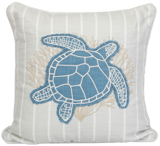 Thumbnail 1: Beach Bungalow 20x20 Sea Turtle Decorative Pillow 