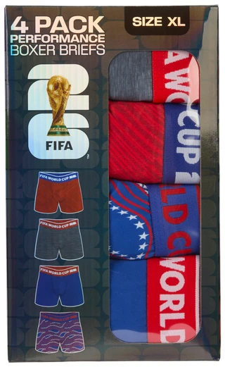 Thumbnail 1: FIFA 4 Pk USA Performance Boxer Briefs 