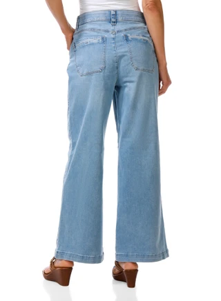 Thumbnail 2: Democracy Women's 4 Pocket Comfort Stretch Wide Leg Jeans 