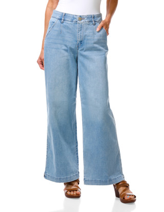 Thumbnail 1: Democracy Women's 4 Pocket Comfort Stretch Wide Leg Jeans 