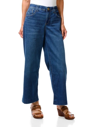 Thumbnail 1: Democracy Women's 5 Pocket Comfort Waist Wide Leg Jeans 