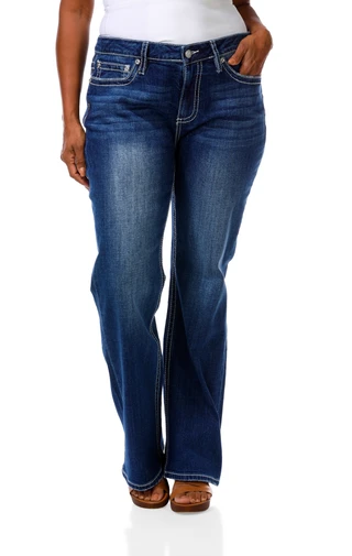 Thumbnail 6: Lotus by Miss Me Women's 5 Pocket Longhorn Applique Rhinestone Boot Jeans 