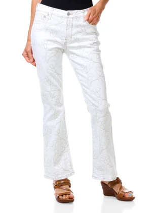 Thumbnail 1: RACHEL ROY Women's Floral Embroidered 5 Pocket Boot Cut Jeans 