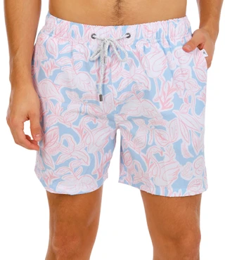 Thumbnail 1: Vintage Summer Men's Printed Volley Swim Trunks 