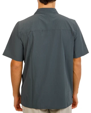 Thumbnail 3: Smith's Workwear Men's Short Sleeve Grid Stretch Button Down Shirt 