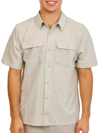 Thumbnail 1: Smith's Workwear Men's Short Sleeve Grid Stretch Button Down Shirt 