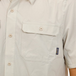 Thumbnail 2: Smith's Workwear Men's Short Sleeve Grid Stretch Button Down Shirt 