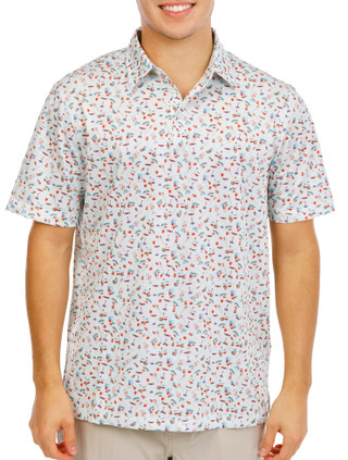 Thumbnail 1: Southern Palms Men's Short Sleeve Printed Polo 
