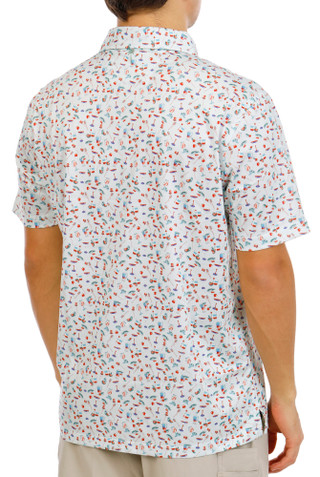 Thumbnail 3: Southern Palms Men's Short Sleeve Printed Polo 