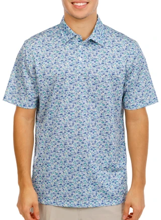 Thumbnail 1: Southern Palms Men's Short Sleeve Printed Polo 