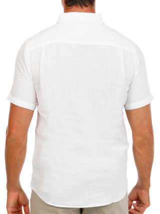 Thumbnail 3: Weatherproof Vintage Men's Short Sleeve Solid Windowpane Button Down Shirt 