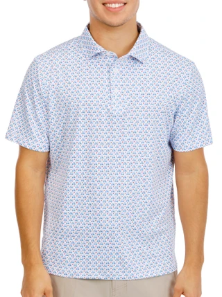 Thumbnail 1: Kenneth Cole Men's Short Sleeve Printed Golf Polo 