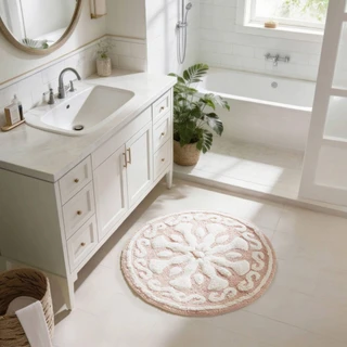Thumbnail 1: Madison Park Casablanca Medallion Cotton Tufted Bath Rug 
