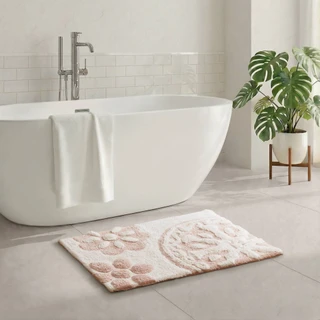 Thumbnail 2: Madison Park Casablanca Medallion Cotton Tufted Bath Rug 