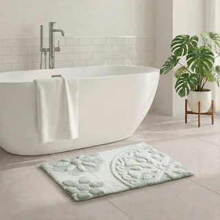 Thumbnail 1: Madison Park Casablanca Medallion Cotton Tufted Bath Rug 