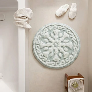 Thumbnail 9: Madison Park Casablanca Medallion Cotton Tufted Bath Rug 