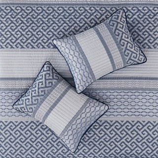 Thumbnail 6: Madison Park Madison Park 4 Pc. Bennett Jacquard Quilt Set  
