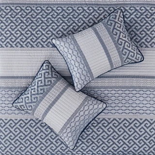Thumbnail 9: Madison Park Madison Park 4 Pc. Bennett Jacquard Quilt Set  