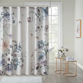 Thumbnail 1: Madison Park Cassandra Printed Cotton Shower Curtain 