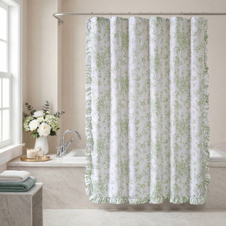 Thumbnail 3: MADISON PARK ESSENTIALS Madison Park Essentials Adele Floral Shower Curtain Set 