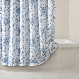 Thumbnail 6: MADISON PARK ESSENTIALS Madison Park Essentials Adele Floral Shower Curtain Set 