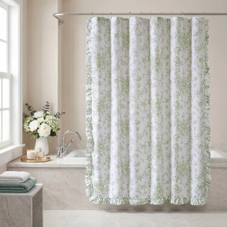 Thumbnail 9: MADISON PARK ESSENTIALS Madison Park Essentials Adele Floral Shower Curtain Set 