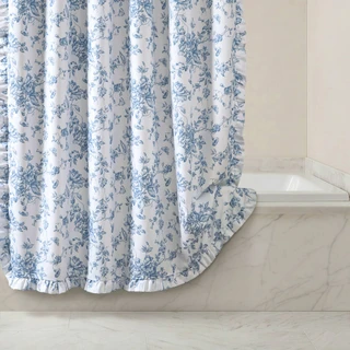 Thumbnail 8: MADISON PARK ESSENTIALS Madison Park Essentials Adele Floral Shower Curtain Set 