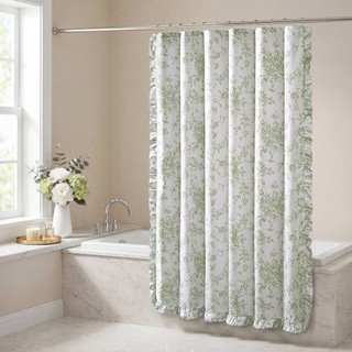 Thumbnail 1: MADISON PARK ESSENTIALS Madison Park Essentials Adele Floral Shower Curtain Set 